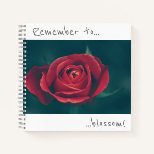 Recuerda florecer Cuaderno de flores de rosa roja