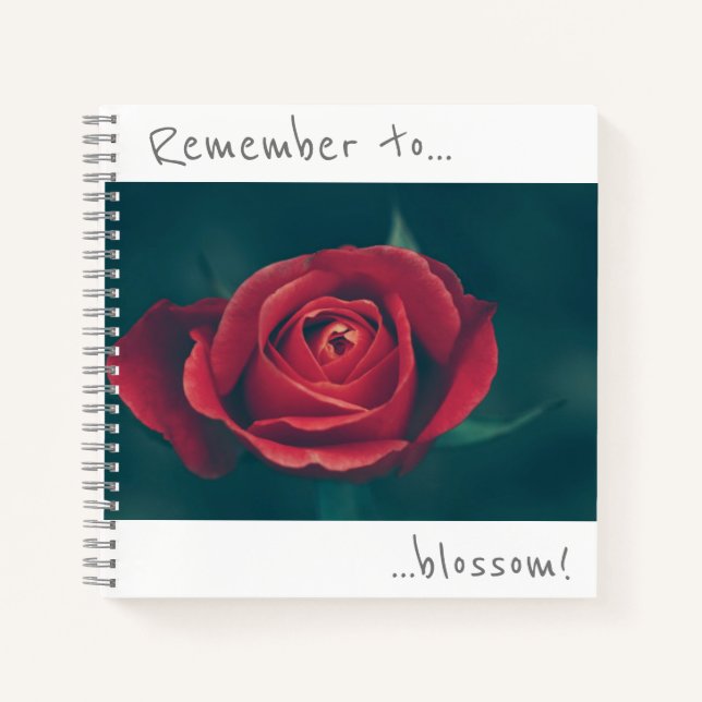Recuerda florecer Cuaderno de flores de rosa roja (Anverso)