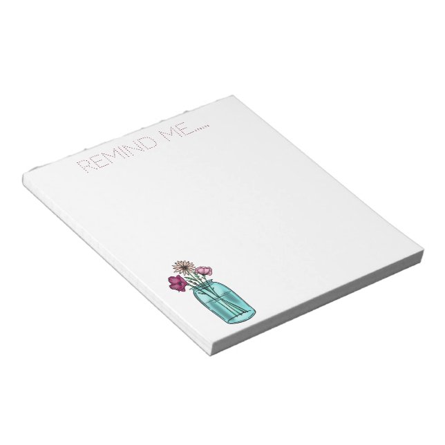 Recuérdame Floral Bouquet En El Bloc De Notas De J (Lado Derecho)