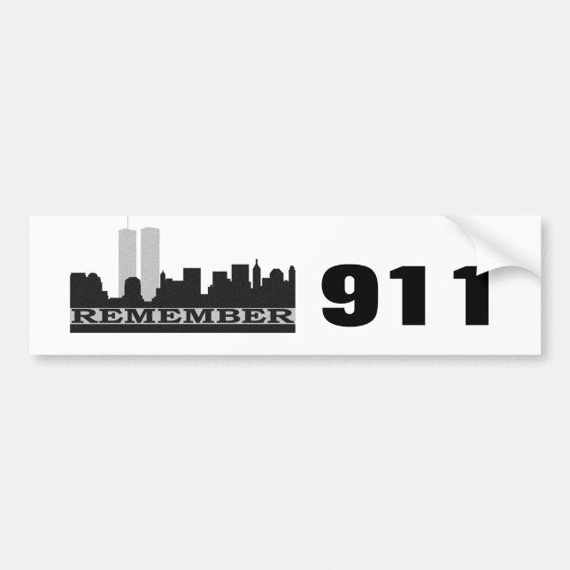 Recuerde 911 Pegatina de parachoques (Frente)