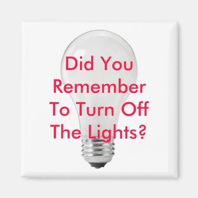 Recuerde Apagar El Imán Verde De Las Luces (Frente)