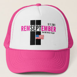 Recuerde rosa el Gorra de la bandera 11 de septiem