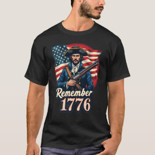 Recuerden camiseta de 1776 soldado patriótico para