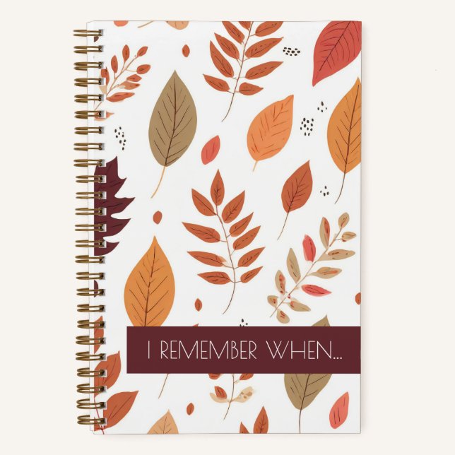 "Recuerdo cuando" diario de memoria personalizada (Anverso)