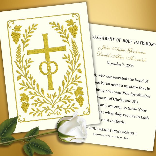 Recuerdo de Boda Católica | Cruz Dorada (Subido por el creador)