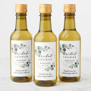 Recuerdo de boda con vegetación de eucalipto dorad