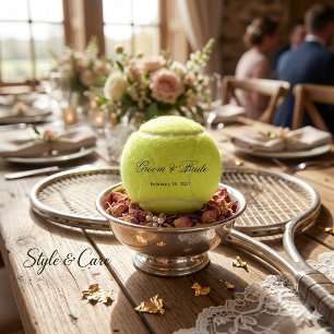 Recuerdo de boda de pelota de tenis único con nomb