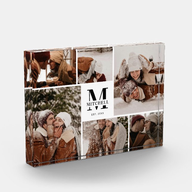 Recuerdo de Colage de Fotos Familiares Blanco Eleg (Izquierda)