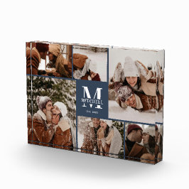 Recuerdo de Colage de Fotos Familiares en Azul Mar