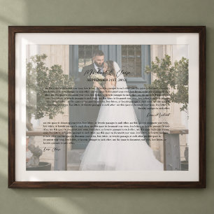 Recuerdo de foto de votos de boda personalizados