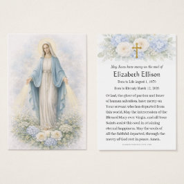Recuerdo de la Bendita Madre en Funeral Católico