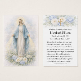 Recuerdo de la Bendita Madre en Funeral Católico