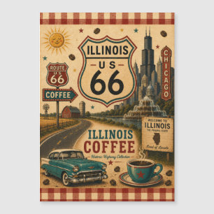 Recuerdo de nevera de café de la ruta 66 de Illino