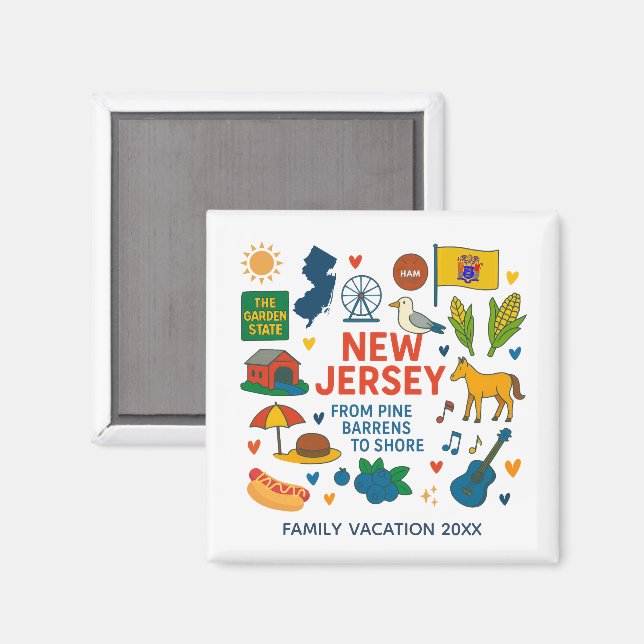 Recuerdo de viaje familiar a Nueva Jersey Imán per (Anverso/Reverso)