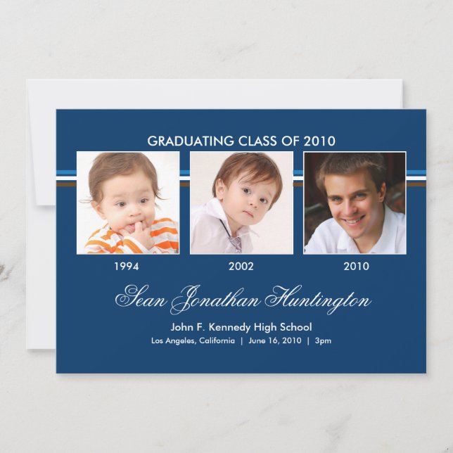 Recuerdos 3 Invitación de Graduación de Foto (Anverso)