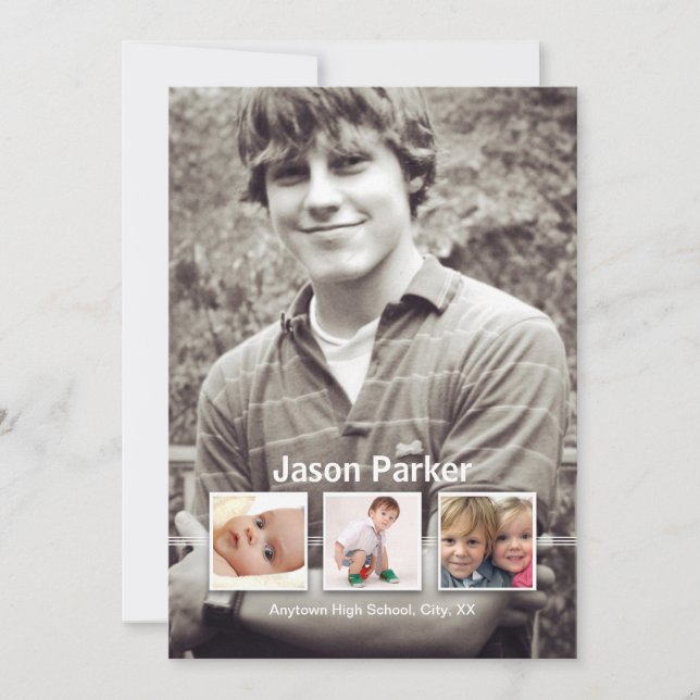 Recuerdos 4 Invitación de Graduación de Foto (Anverso)