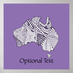 Recuerdos de arte en el mapa del doodle de Austral