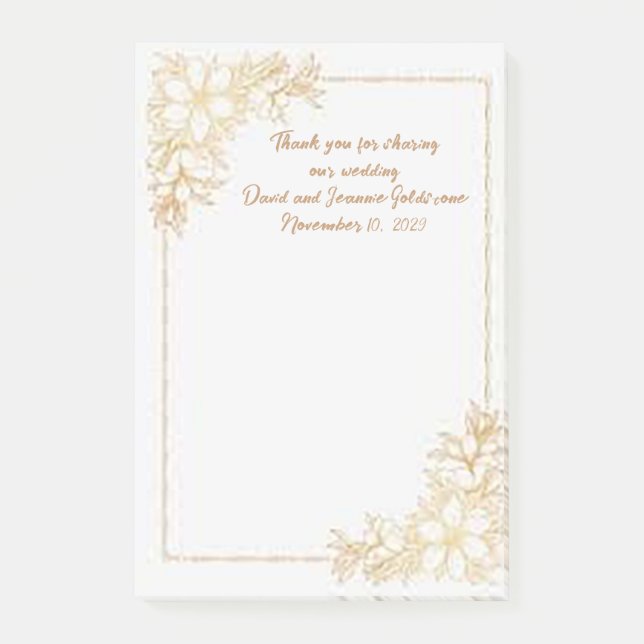 Recuerdos de boda: notas adhesivas de nuestra boda (Anverso)