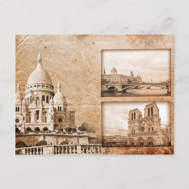 Recuerdos de época de la postal de París (Anverso)