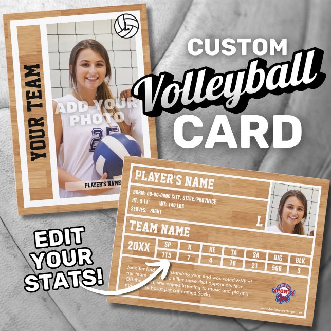 Recuerdos de la tarjeta de compraventa del jugador (Custom volleyball player trading card.)