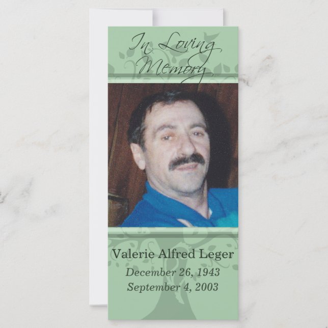 Recuerdos de la tarjeta de Personalizado Memorial  (Anverso)