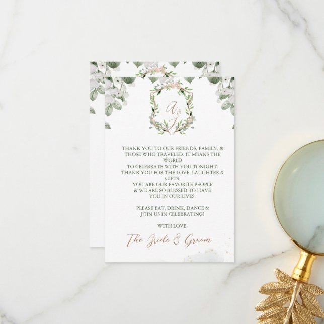 Recuerdos de regalo de tarjeta de agradecimiento p (Anverso/Reverso In Situ)