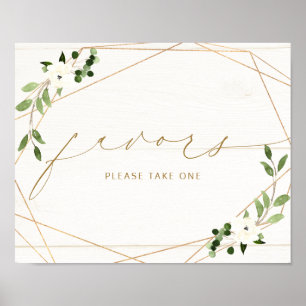 Recuerdos de Señal de Boda Floral Geométrico Vista