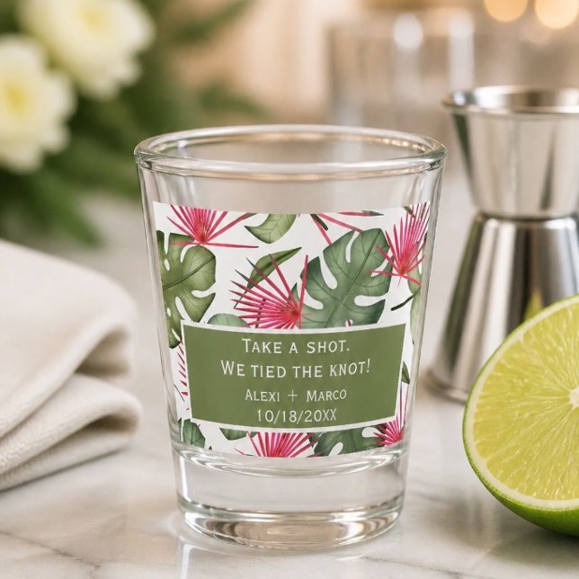 Recuerdos de vaso de chupito para boda tropical (Subido por el creador)