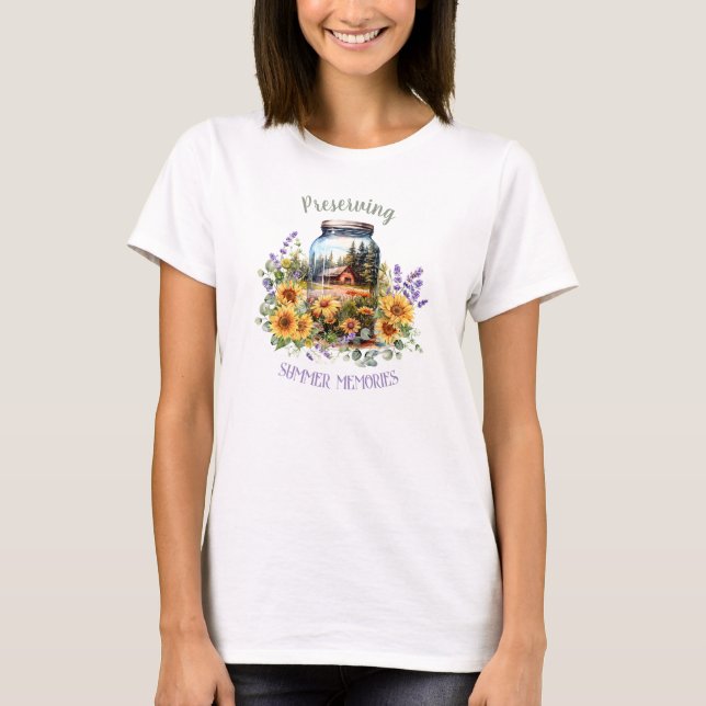 Recuerdos de verano girasoles lavanda camiseta (Anverso)