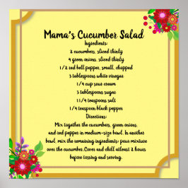 Recuerdos del Póster de la Receta de Ensalada de P