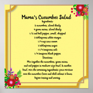 Recuerdos del Póster de la Receta de Ensalada de P