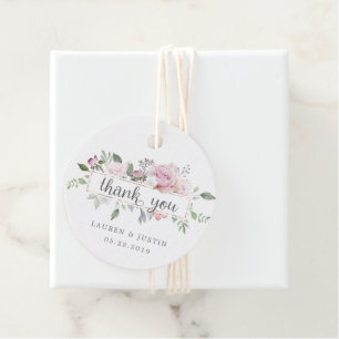 Recuerdos Etiquetas de agradecimiento para boda con flores d