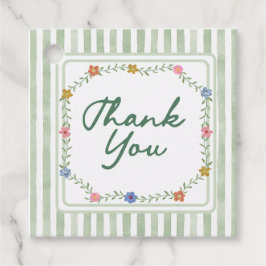 Recuerdos Etiquetas de agradecimiento para boda verde floral
