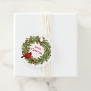 Recuerdos Etiquetas de Favor de Wreath de regalo para navida