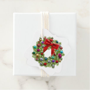 Recuerdos Etiquetas de Favor de Wreath de regalo para navida