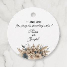 Recuerdos Etiquetas de Favor Elegantes Boho Pampas para Boda