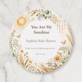 Recuerdos Etiquetas de Favor para Baby Shower Boho Meadow Su