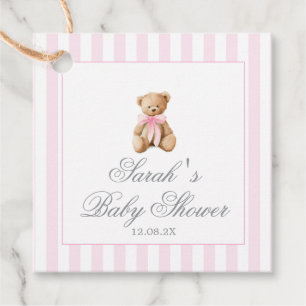 Recuerdos Etiquetas de Favor para Baby Shower de Oso con Ray