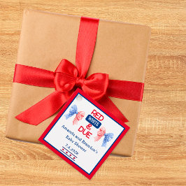 Recuerdos Etiquetas de Favor para Baby Shower Rojo Blanco y 