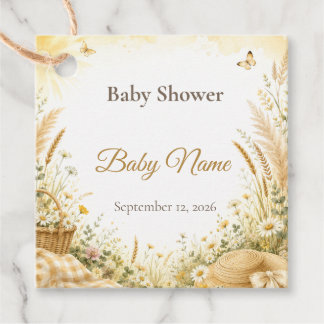Recuerdos Etiquetas de Favor para Baby Shower Soleado