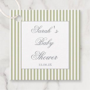Recuerdos Etiquetas de Favorito para Baby Shower de Rayas Ve