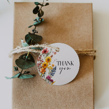 Etiquetas de flores silvestres prensadas para desp