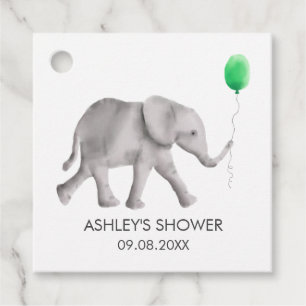 Recuerdos Etiquetas de regalo de Baby Shower para elefantes 