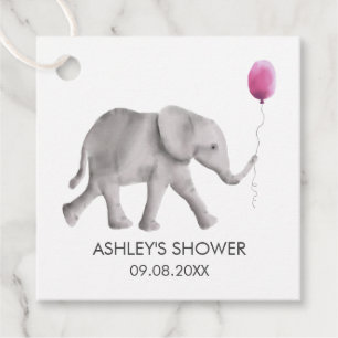 Recuerdos Etiquetas de regalo de Baby Shower para elefantes