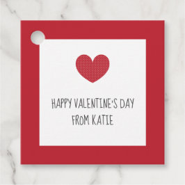 Recuerdos Etiquetas de regalo de corazón de punto polka para