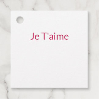Recuerdos Etiquetas de regalo elegantes Je T'aime para bodas