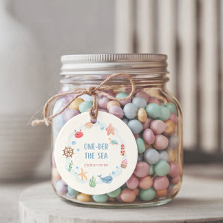 Recuerdos Etiquetas de regalo náuticas para el 1er cumpleaño