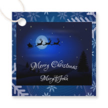 Etiquetas de regalo nocturno para navidades