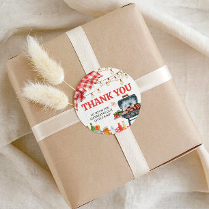 Recuerdos Etiquetas de regalo para Baby-Q a cuadros para pic