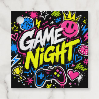 Recuerdos Etiquetas de regalo para noche de juegos con grafi